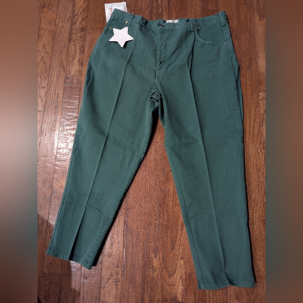 New Vintage 80s IMAGE Curvy Tapered High Waist Green Jeans Sz 44  (18-20W)